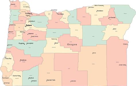 oregon map with cities and counties|Oregon County Map .